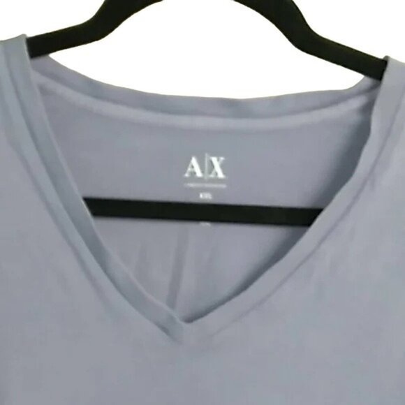 Armani Exchange Purple V-Neck T-shirt - Picture 2 of 3